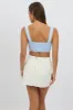 Blue Check Crop Top Sleeveless Corset sold by Ally Fashion