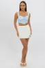 Blue Check Crop Top Sleeveless Corset sold by Ally Fashion