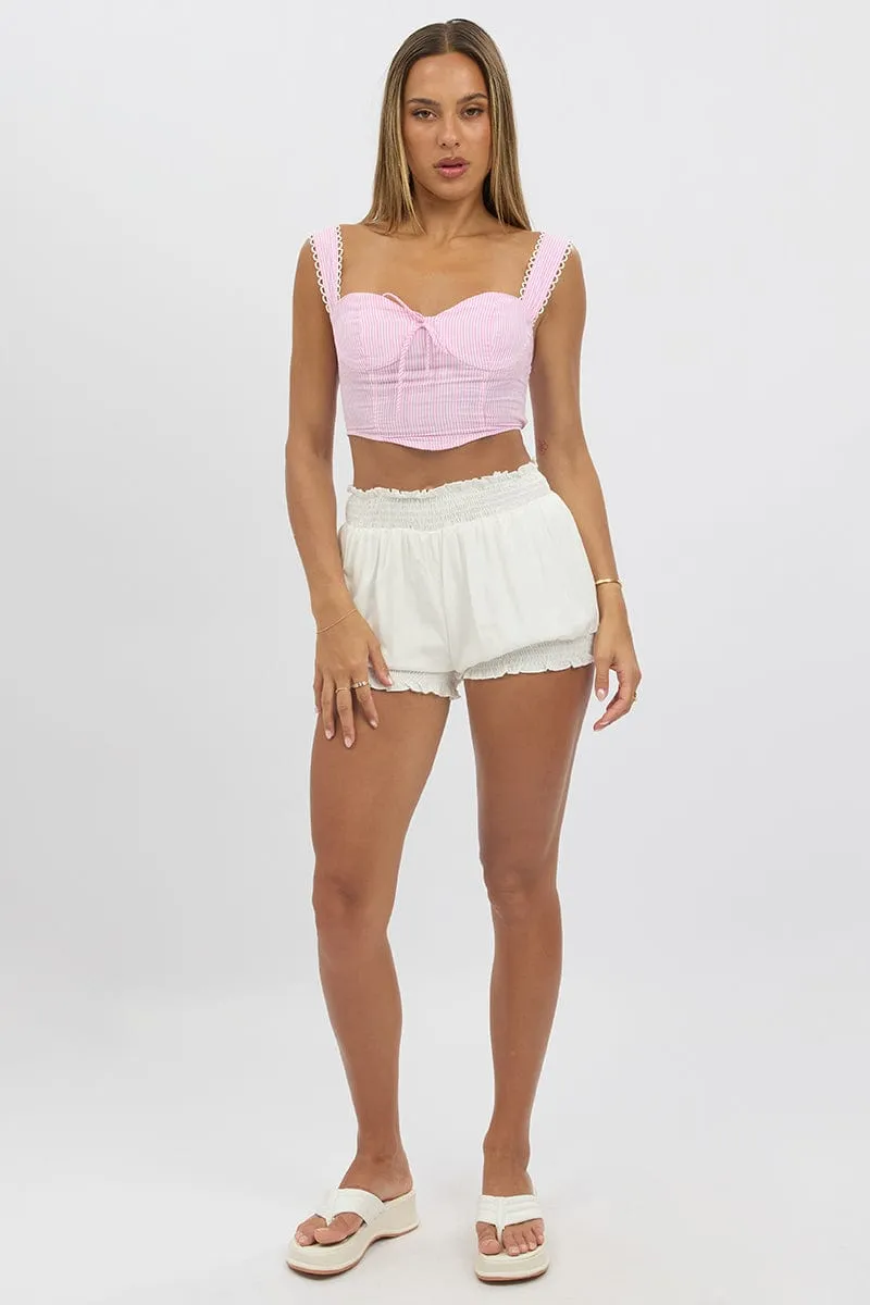 Pink Stripe Crop Top Sleeveless Corset sold by Ally Fashion product image thumbnail 2