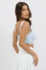 Blue Stripe Crop Top Sleeveless Corset sold by Ally Fashion