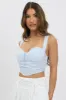 Blue Stripe Crop Top Sleeveless Corset sold by Ally Fashion