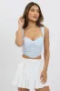 Blue Stripe Crop Top Sleeveless Corset sold by Ally Fashion