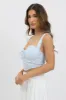 Blue Stripe Crop Top Sleeveless Corset sold by Ally Fashion
