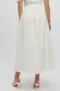 White Maxi Skirt Shirred Waist Relaxed Fit sold by Ally Fashion