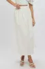 White Maxi Skirt Shirred Waist Relaxed Fit sold by Ally Fashion