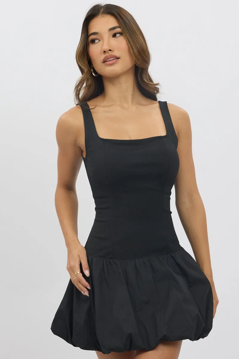 Black Bubble Dress Square Neck sold by Ally Fashion product image thumbnail 2