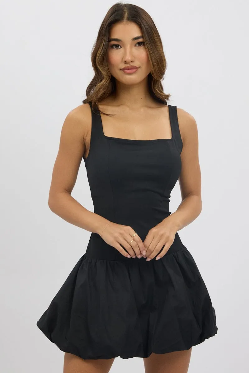 Black Bubble Dress Square Neck sold by Ally Fashion product image thumbnail 3