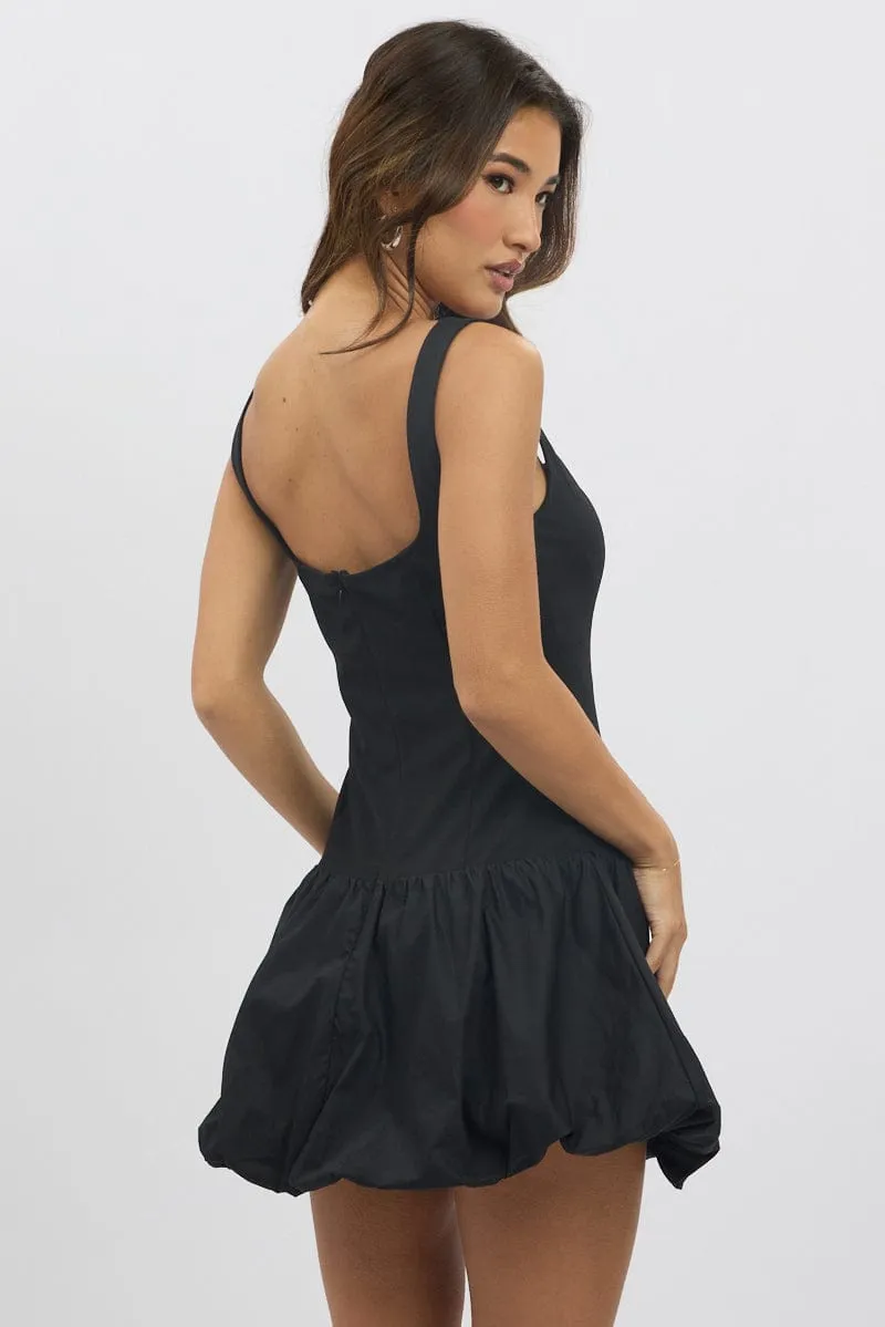 Black Bubble Dress Square Neck sold by Ally Fashion product image thumbnail 4