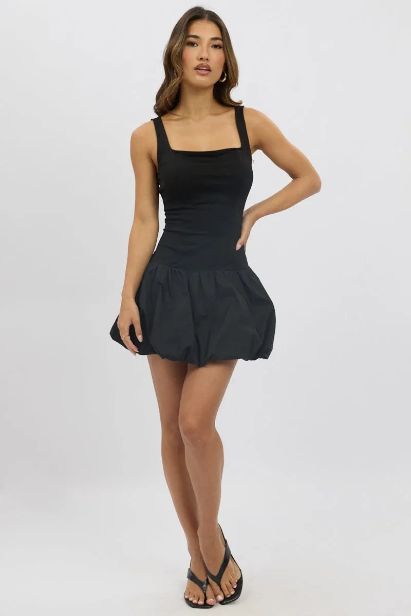 Black Bubble Dress Square Neck sold by Ally Fashion