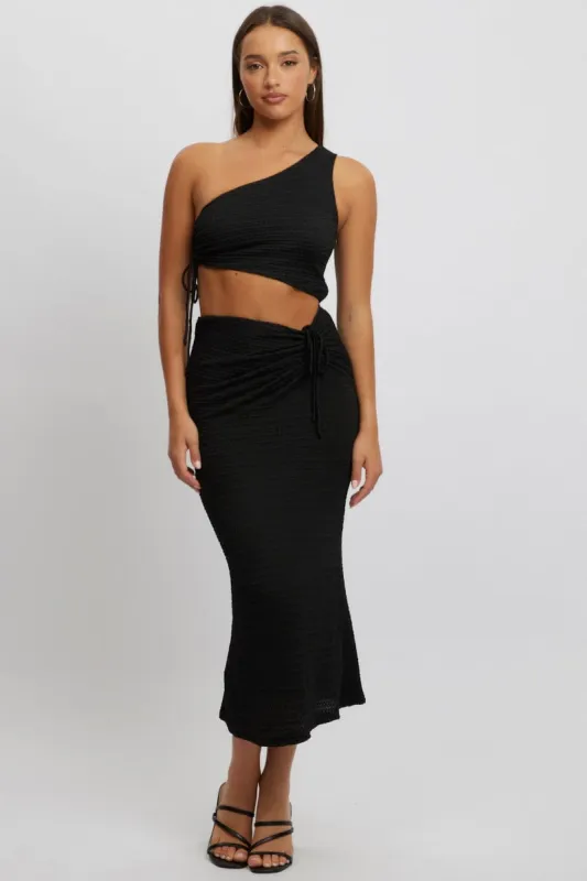 Black Bodycon Dress One Shoulder Maxi sold by Ally Fashion