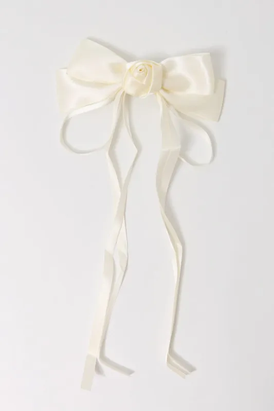 White Rosette Hair Bow sold by Ally Fashion