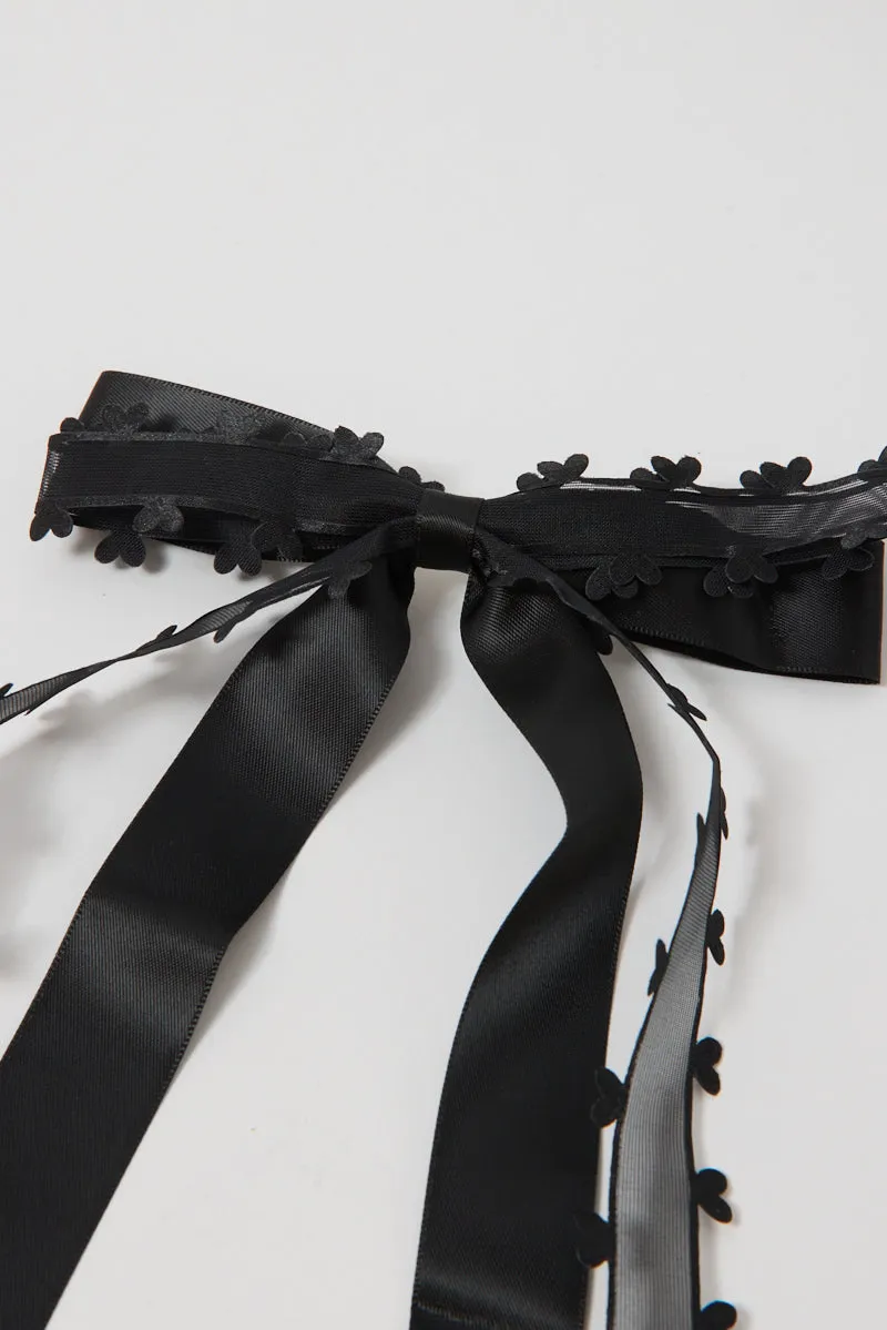 Black Heart Detail Hair Bow sold by Ally Fashion product image thumbnail 2