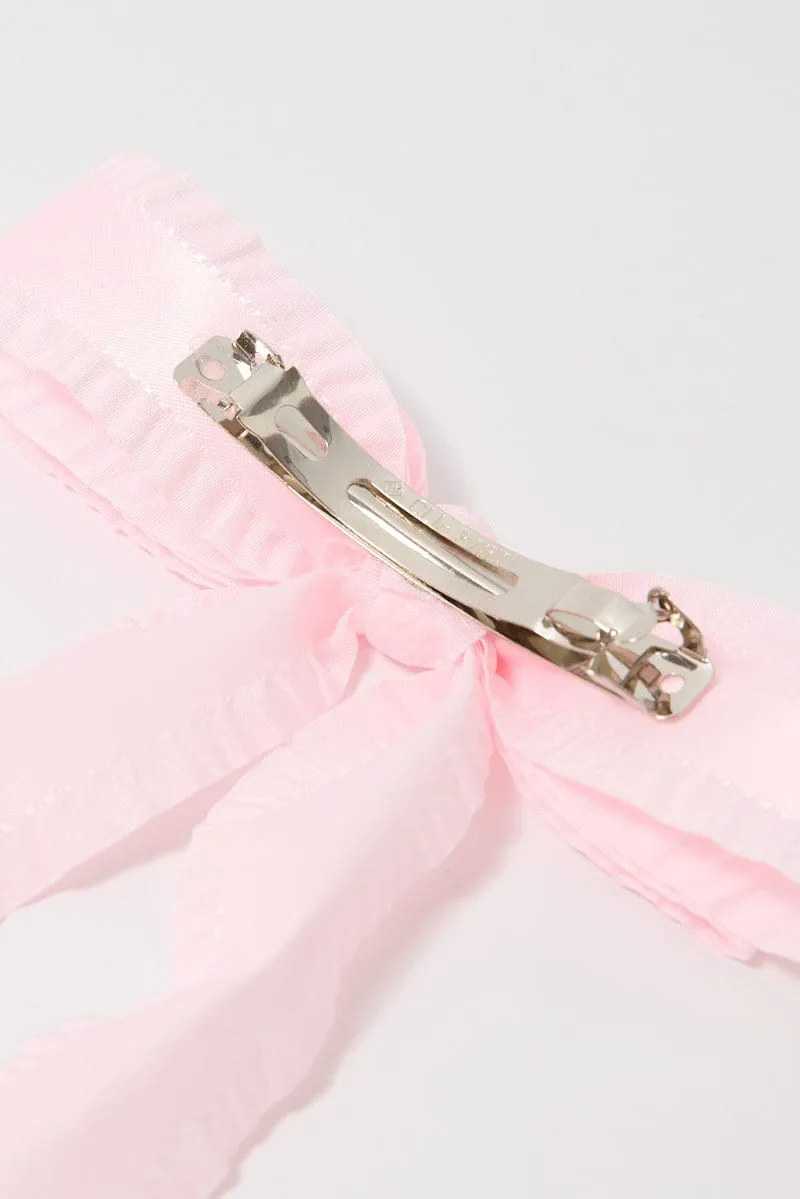 Pink Ruffled Hair Bow sold by Ally Fashion product image thumbnail 3