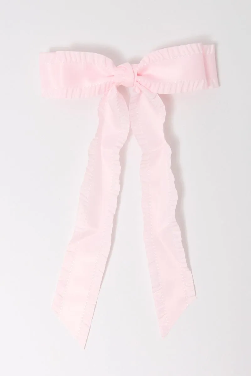 Pink Ruffled Hair Bow sold by Ally Fashion