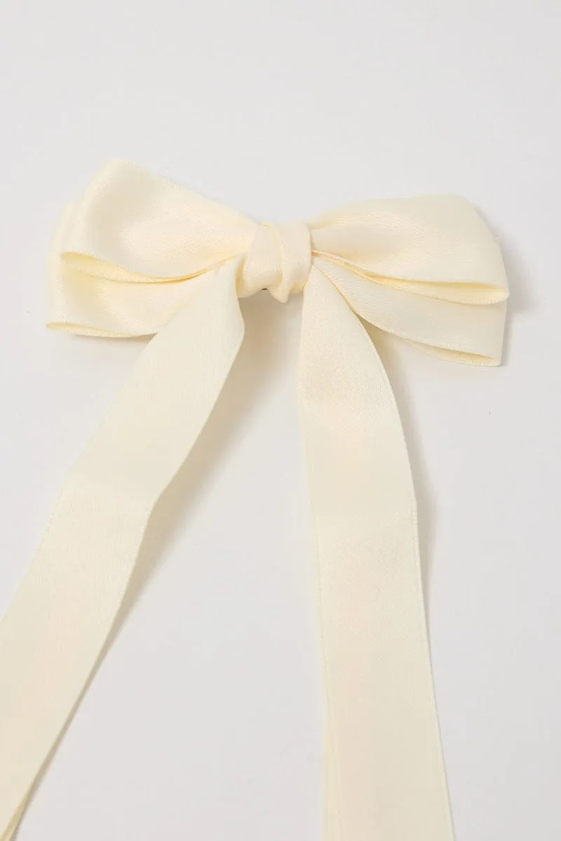 White Hair Bow Barrette sold by Ally Fashion product image thumbnail 2