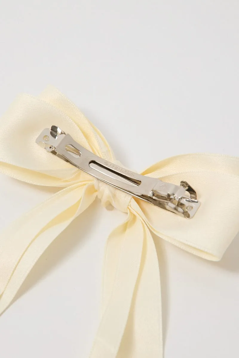 White Hair Bow Barrette sold by Ally Fashion product image thumbnail 3
