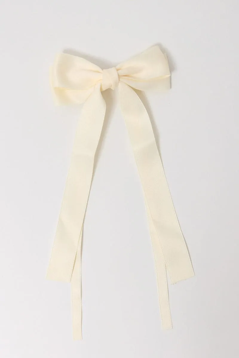 White Hair Bow Barrette sold by Ally Fashion