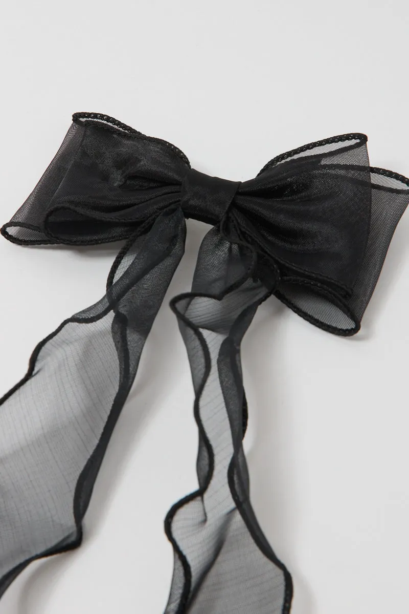 Black Organza Bow Hair Clips sold by Ally Fashion product image thumbnail 2