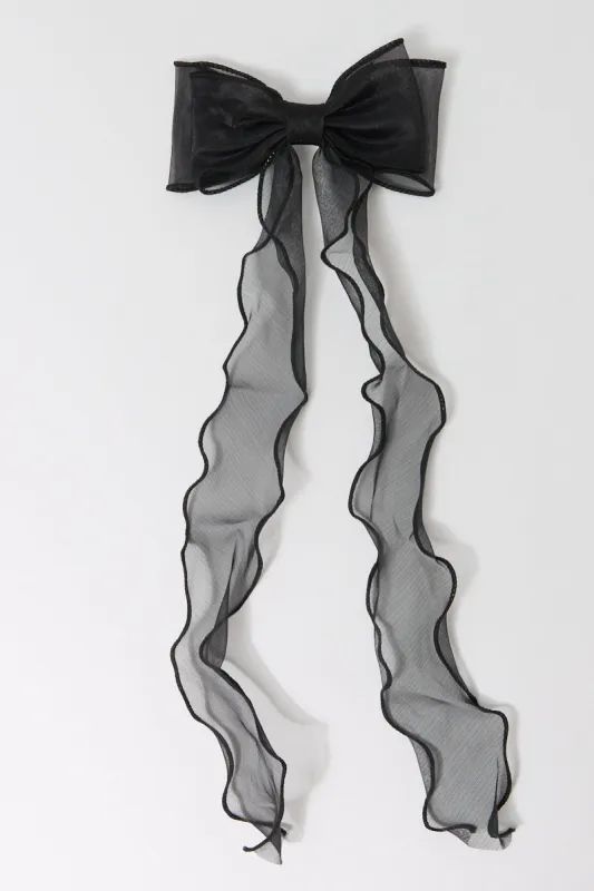 Black Organza Bow Hair Clips sold by Ally Fashion