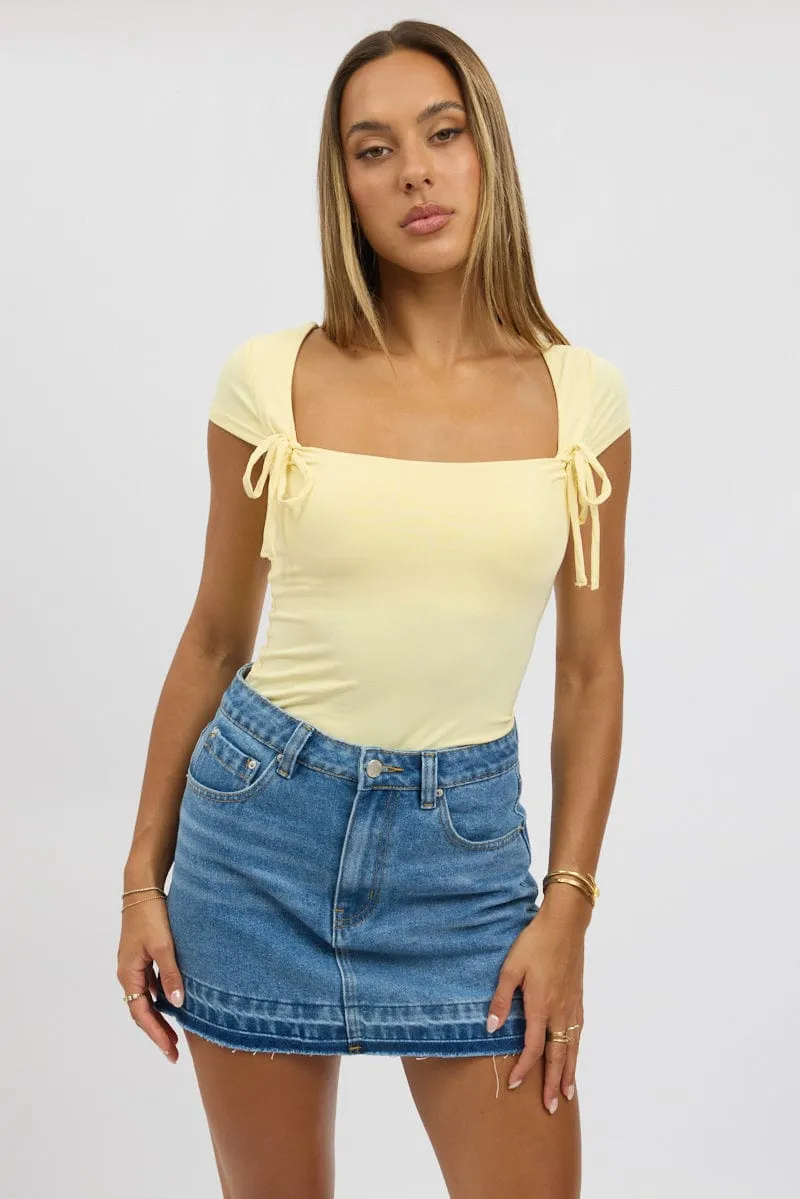 Yellow Supersoft Tank Scoop Neck Ribbon sold by Ally Fashion product image thumbnail 3