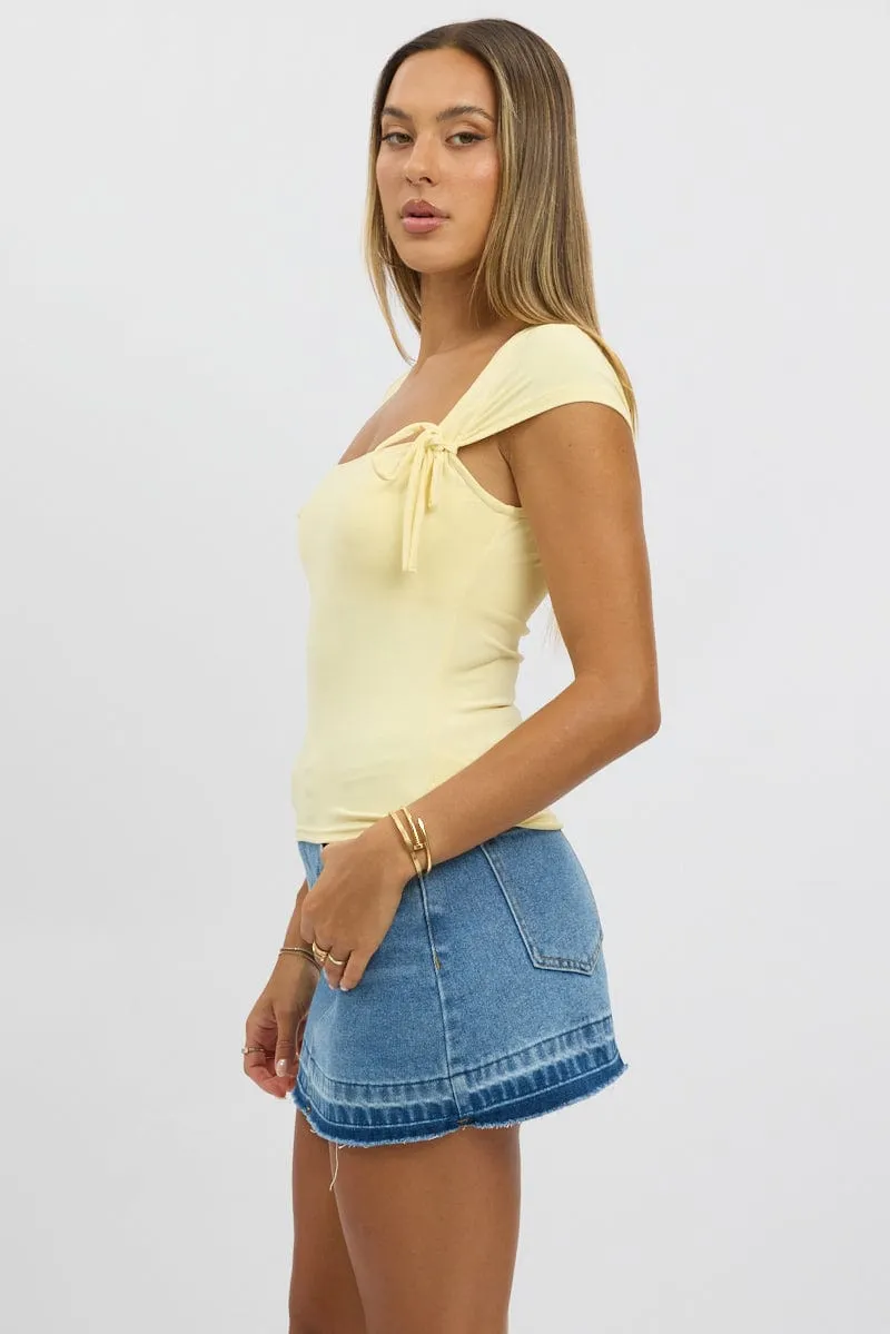 Yellow Supersoft Tank Scoop Neck Ribbon sold by Ally Fashion product image thumbnail 4