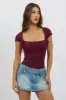 Red Supersoft Tank Scoop Neck Ribbon sold by Ally Fashion