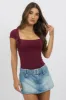 Red Supersoft Tank Scoop Neck Ribbon sold by Ally Fashion