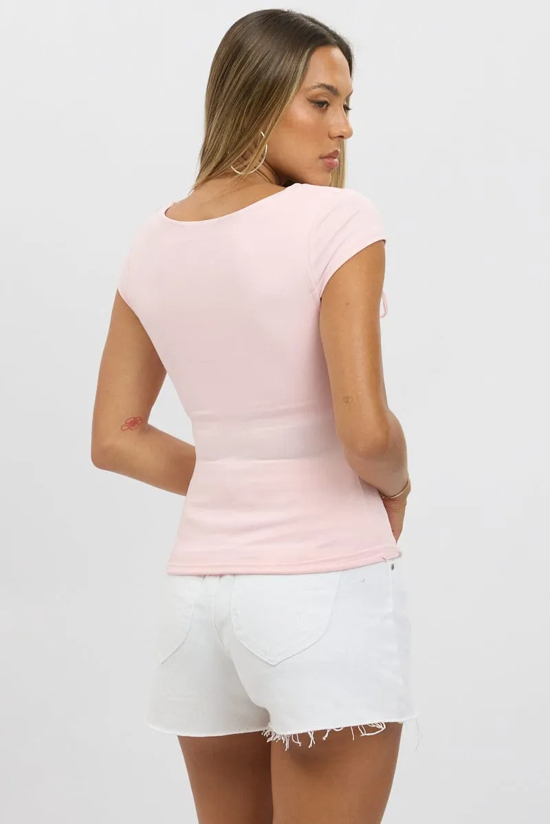 Pink Supersoft Tank Scoop Neck Ribbon sold by Ally Fashion product image thumbnail 5