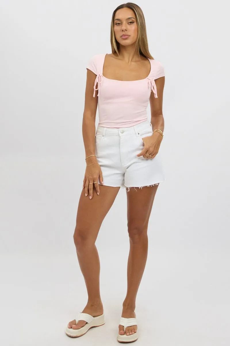 Pink Supersoft Tank Scoop Neck Ribbon sold by Ally Fashion product image thumbnail 2