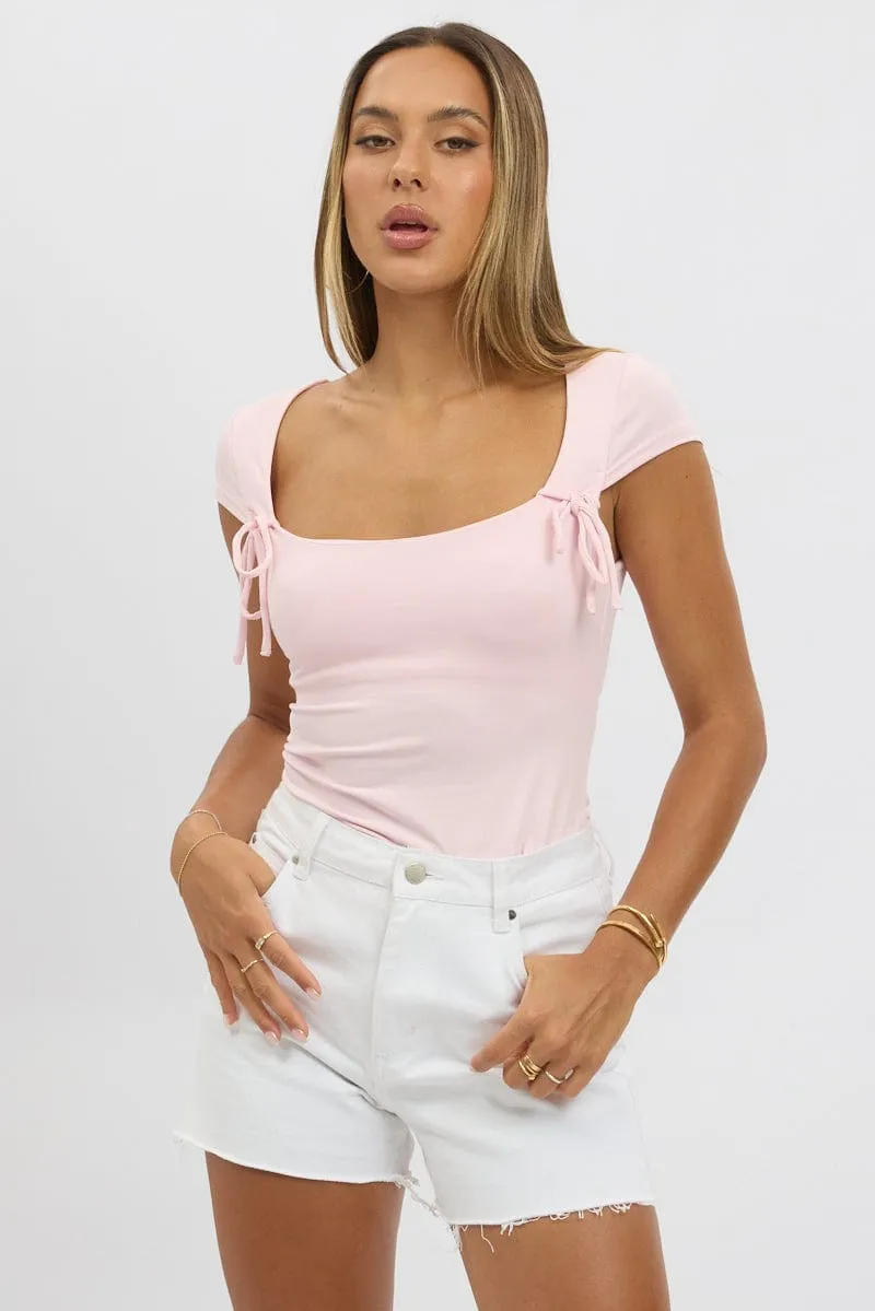 Pink Supersoft Tank Scoop Neck Ribbon sold by Ally Fashion product image thumbnail 3