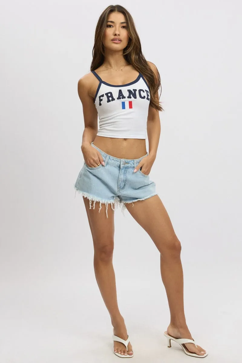 White Graphic Singlet Top sold by Ally Fashion product image thumbnail 3