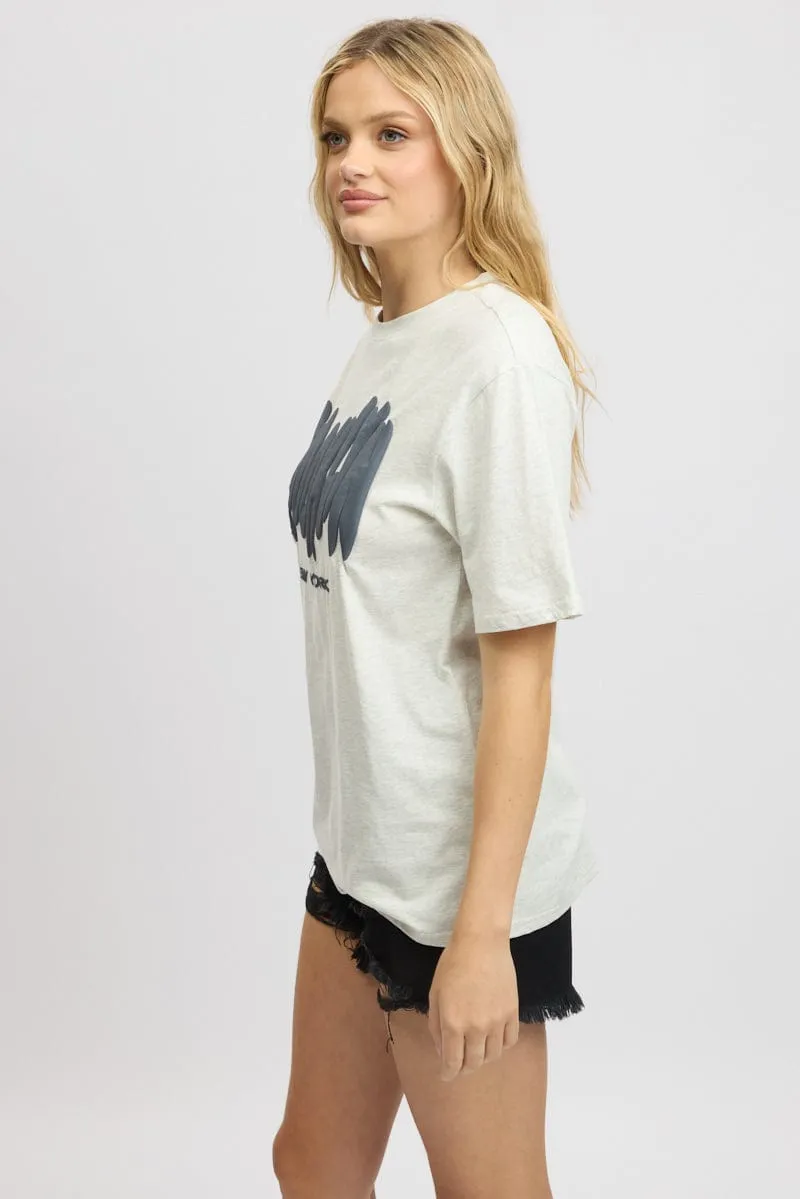 Grey Graphic Tee Short Sleeve sold by Ally Fashion product image thumbnail 4