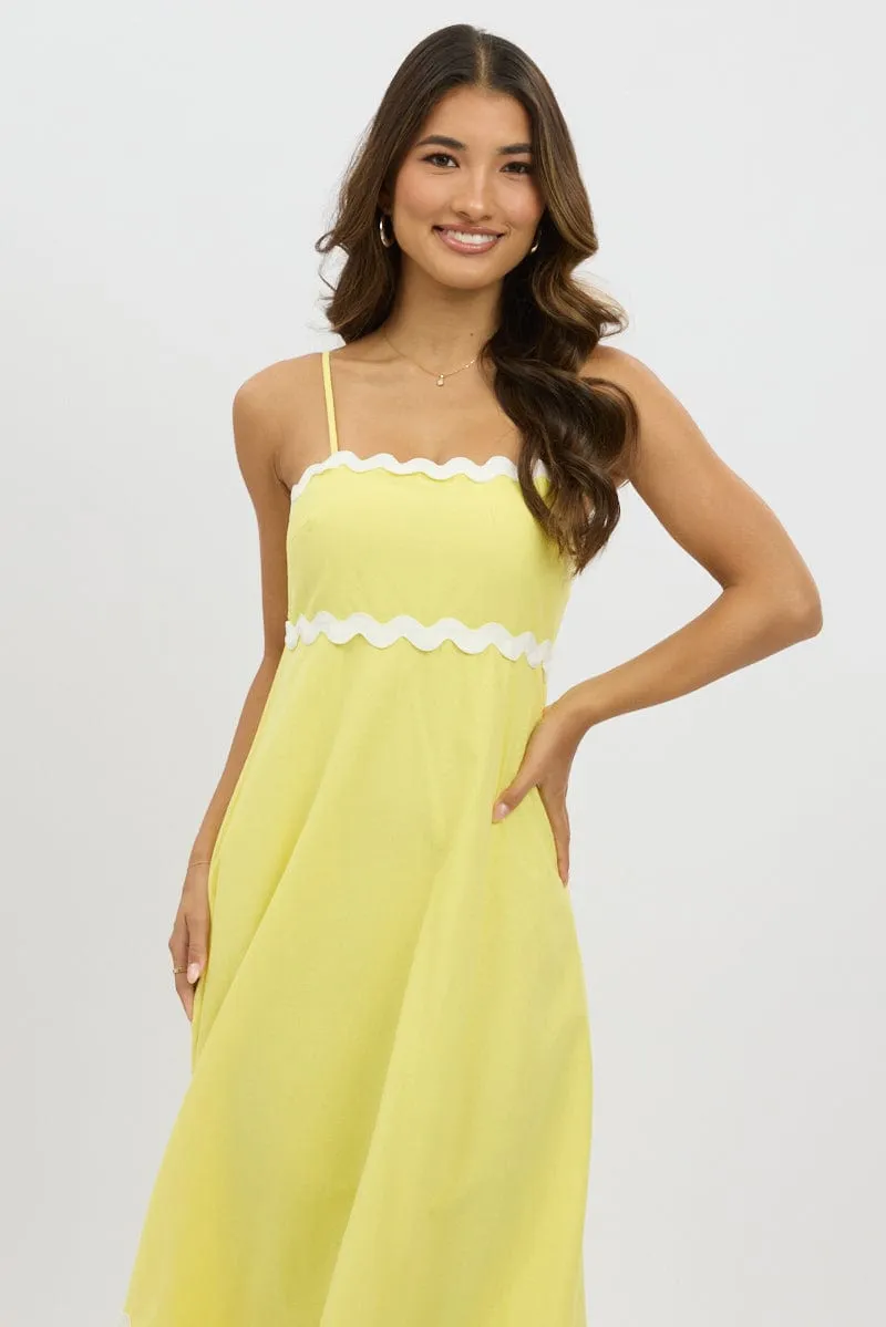 Yellow Maxi Dress Strappy Ric Rac sold by Ally Fashion product image thumbnail 2