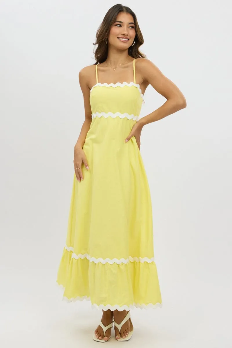 Yellow Maxi Dress Strappy Ric Rac sold by Ally Fashion product image thumbnail 3