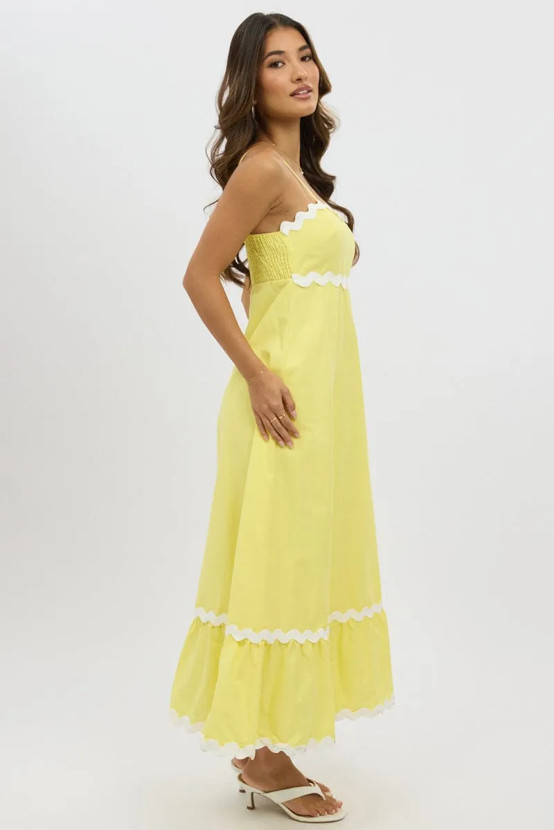 Yellow Maxi Dress Strappy Ric Rac sold by Ally Fashion product image thumbnail 4