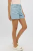 Denim Relaxed Shorts Mid Rise Bow Tie sold by Ally Fashion