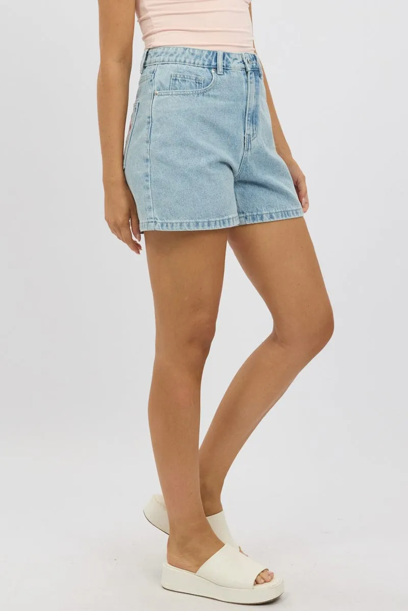 Denim Relaxed Shorts Mid Rise Bow Tie sold by Ally Fashion product image thumbnail 4