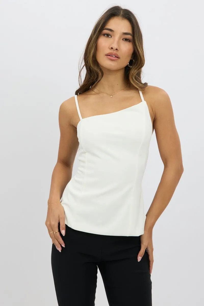 White Singlet Top Backless sold by Ally Fashion product image thumbnail 4