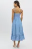 Blue Check Midi Dress Tiered Strappy sold by Ally Fashion