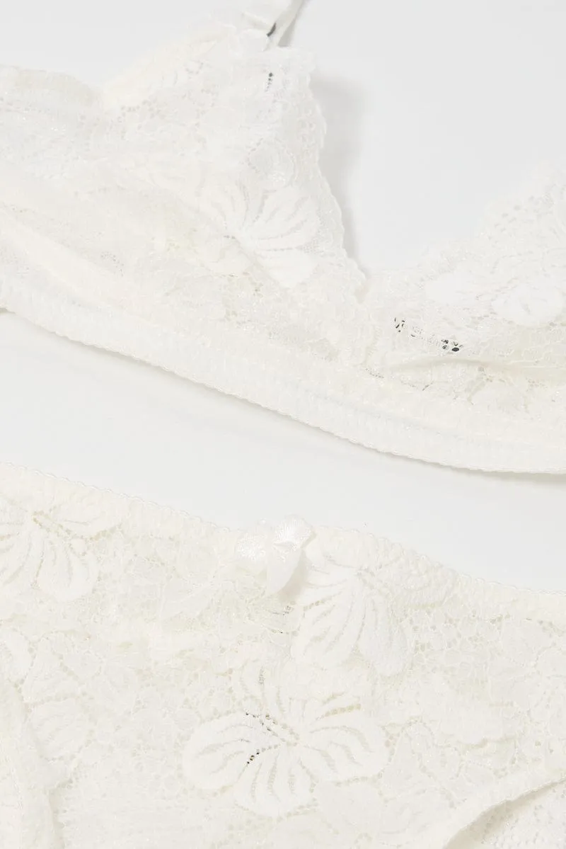 White Lace Lingerie Set sold by Ally Fashion product image thumbnail 3