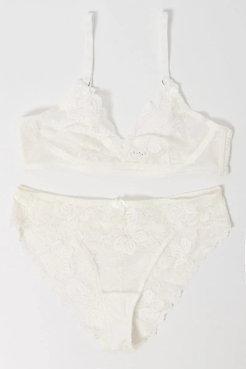 White Lace Lingerie Set sold by Ally Fashion