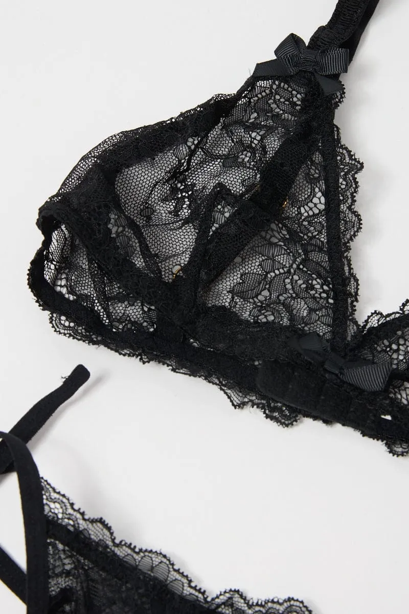Black Lace Lingerie Set sold by Ally Fashion product image thumbnail 3