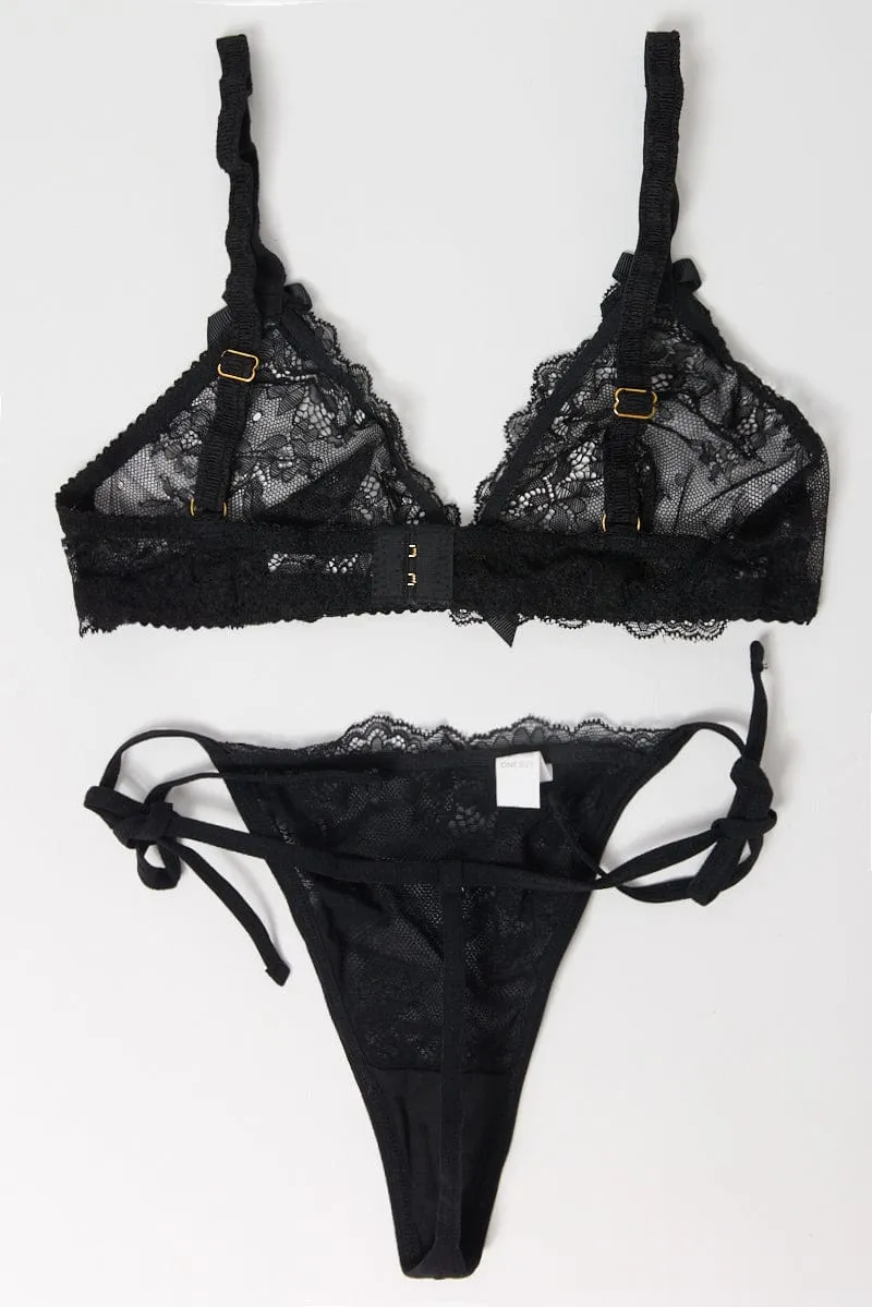 Black Lace Lingerie Set sold by Ally Fashion product image thumbnail 2