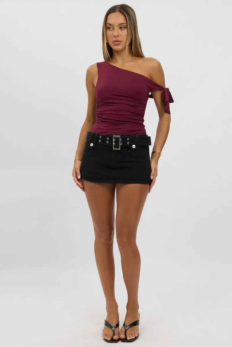 Red One Shoulder Top sold by Ally Fashion product image thumbnail 2