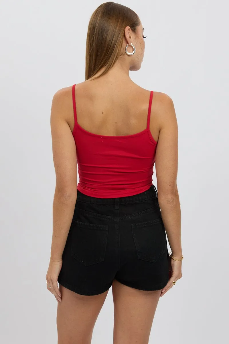 Red Cami Top Thin Strap Supersoft sold by Ally Fashion product image thumbnail 5