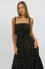 Black Ditsy Maxi Dress Strappy Tiered sold by Ally Fashion