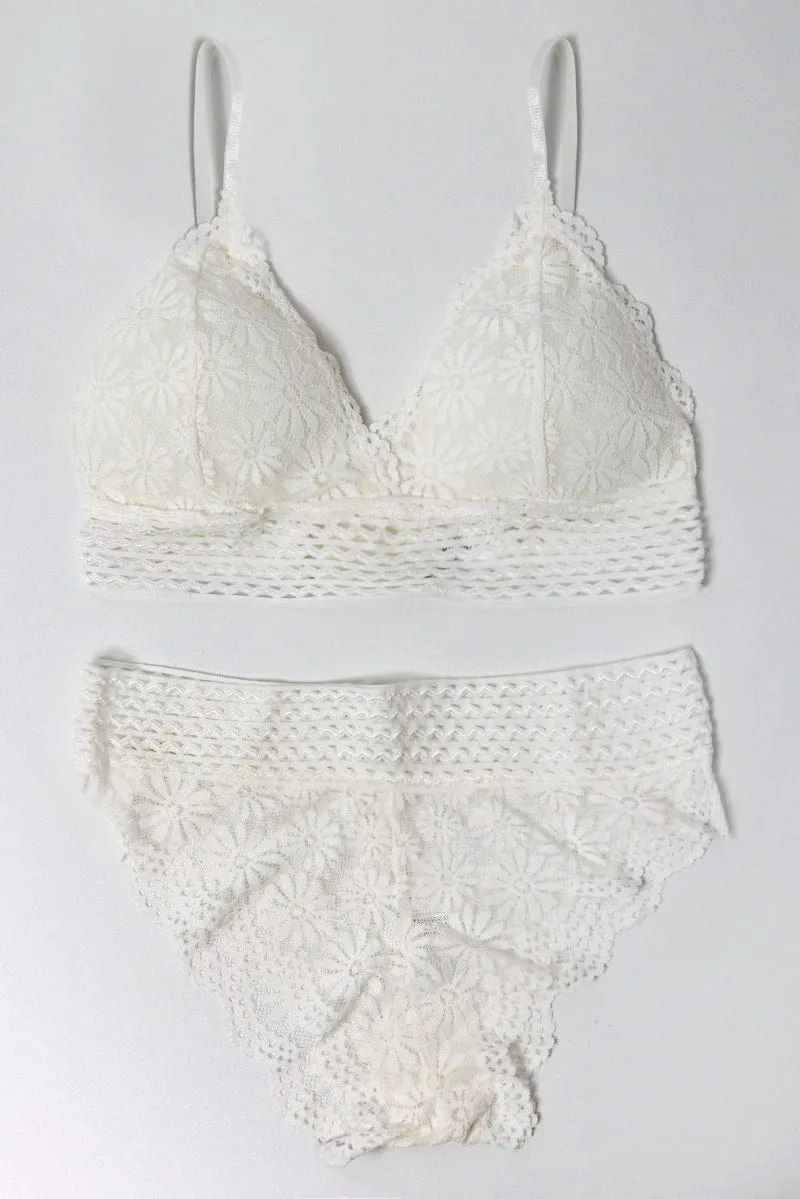 White Lace Lingerie Set sold by Ally Fashion