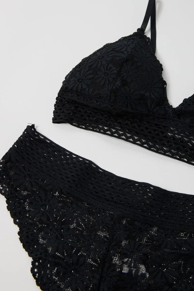Black Lace Lingerie Set sold by Ally Fashion product image thumbnail 3