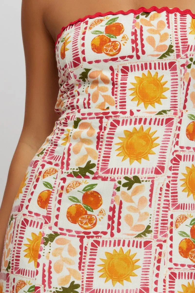 Multi Abstract Maxi Dress Strapless sold by Ally Fashion product image thumbnail 5