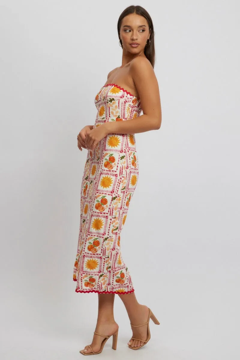 Multi Abstract Maxi Dress Strapless sold by Ally Fashion product image thumbnail 3